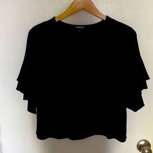 Cropped black blouse